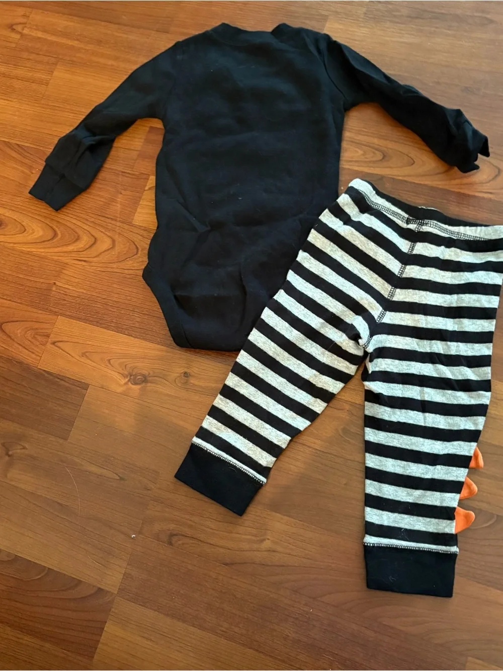 Baby Halloween Black Monster Bodysuit & Striped Pants Set 12 Months